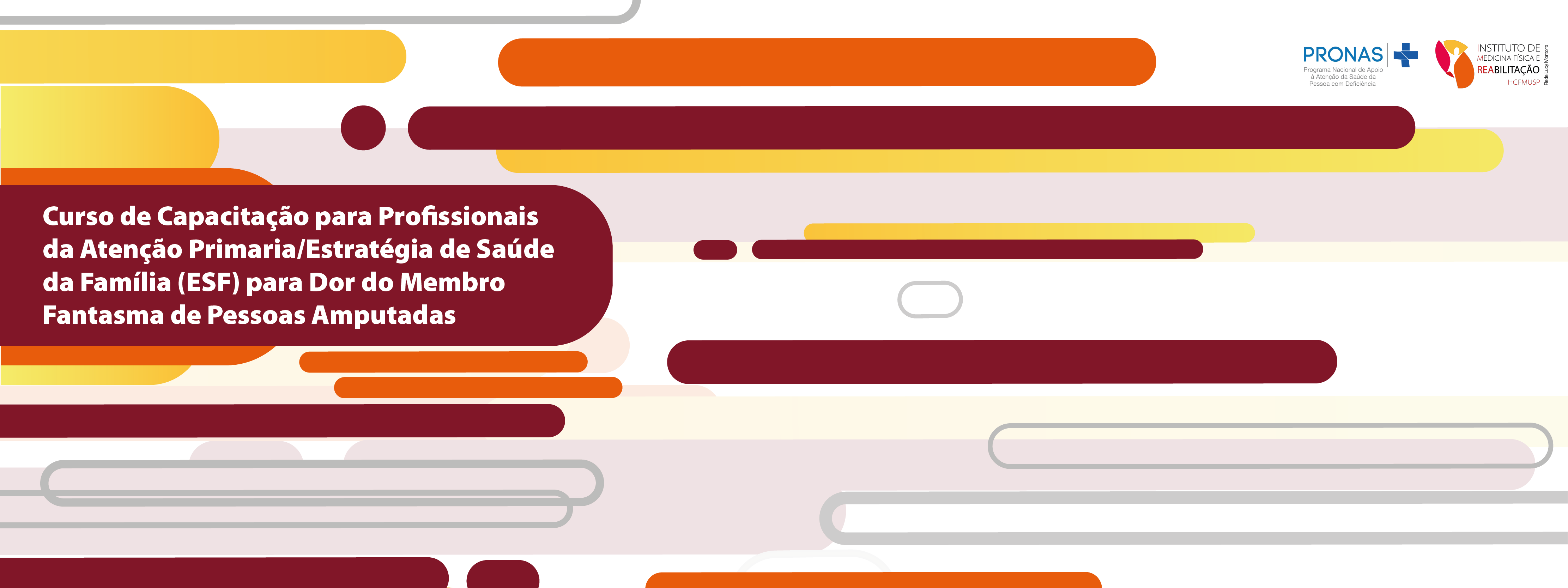 Banner - Reabilitação de Pacientes Amputados - Uma abordagem ampla da linha de cuidado, com enfoque na dor do membro fantasma. / Curso de Capacitação para Profissionais da Atenção Primária /Estratégia de Saúde da Família (ESF) para Dor do Membro Fantasma de Pessoa